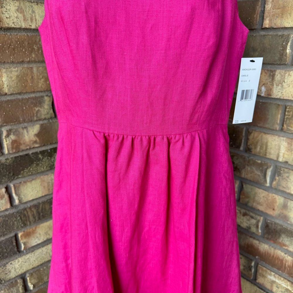Studio 148 by Lafayette New York; Linen dress; Size 2; pink/red - Picture 3 of 12